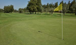 una bandiera gialla su un campo da golf verde di LA SELLA PREMIUM lifestyle Apartments a Denia