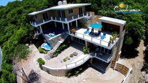 an aerial view of a house with a swimming pool at Casablanca Guest House - Adults Only - Starlink Internet! in Zipolite