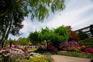 a garden with colorful flowers in a park at Krelinger Freizeit- und Tagungszentrum in Walsrode