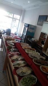a buffet with many plates of food on a table at Oreko Express in Afyon