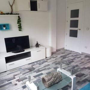 A television and/or entertainment centre at Estudio romántico en Puerto De Navacerrada Még 8 kép