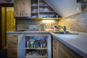 A kitchen or kitchenette at Guest House Privat Pod Lesom