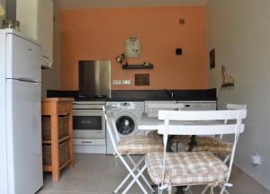 a kitchen with a washing machine and a dishwasher at Le clos des Acanthes in Vouvray