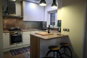 Kuchyň nebo kuchyňský kout v ubytování Apartments Agape