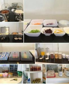 een collage van foto's van voedsel in een keuken bij Z-Touch Lipe Island Resort in Ko Lipe