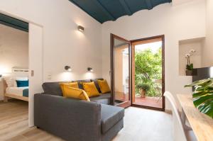 Posezení v ubytování ecoGrusApartments