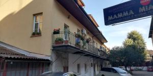 a building with potted plants on the balconies at Apartment A-zone Zagreb in Zagreb