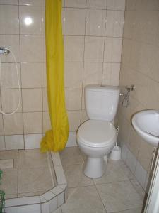 ムジェジノにあるPokoje Delfin Hostelのバスルーム(トイレ、洗面台付)