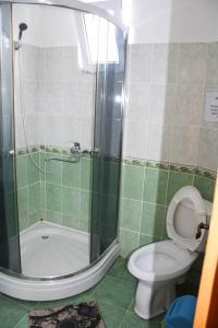 a bathroom with a shower and a toilet and a tub at Evita Hotel in Dolinka +41 photos