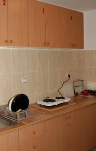 Kuchyň nebo kuchyňský kout v ubytování Omega Apartments
