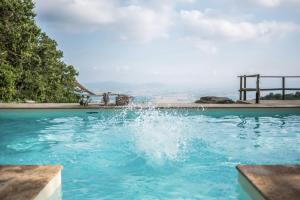 a person is spraying water in a swimming pool at VALDONICA Winery I Residence I Restaurant in Sassofortino