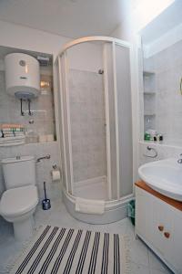 y baño con ducha, aseo y lavamanos. en Apartment Maja, en Dubrovnik