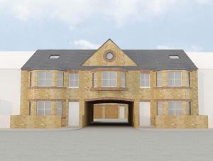 a rendering of a house with a garage at Rana Court Apts 1 & 2 Bed Apts close to Hospitals Business & Science Parks in Oxford