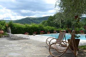 two chairs sitting next to a swimming pool at B&B Villa Il Poggiolino in Molino del Piano