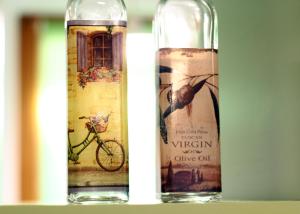 two bottles of wine sitting next to each other at Green Bear in Sarajevo +26 photos