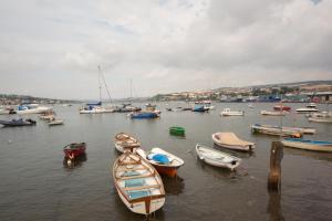 a group of boats sitting in the water at Polly Cottage in Teignmouth