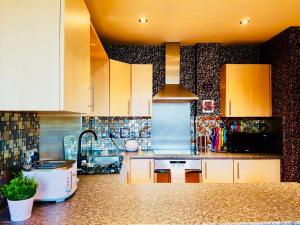 A kitchen or kitchenette at Glasgow Central Station SKYLINE Apartment with Parking (2 bedrooms, 2 bathrooms, 1 living room-Kitchen)