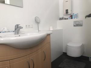 a bathroom with a sink and a toilet at City Apartment in Baden-Baden