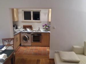 a small kitchen with a sink and a dishwasher at Ferienhaus Baederleiblick in Bad Ems