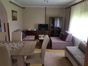 a living room with a couch and a table at Apartman Anna in Ogulin
