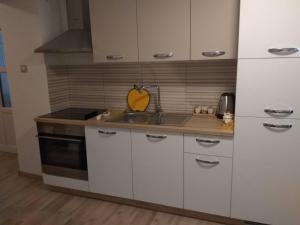 Kuchyň nebo kuchyňský kout v ubytování Apartman Laura