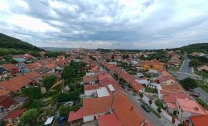 an aerial view of a town with red roofs at Ubytování Mikulov in Mikulov