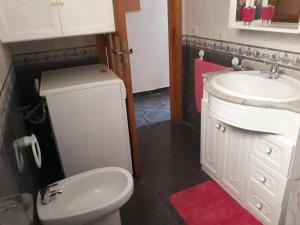 a bathroom with a white toilet and a sink at Mirador Playa San Marcos in Icod de los Vinos