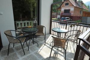A balcony or terrace at Wellness privát Štyri Lipy