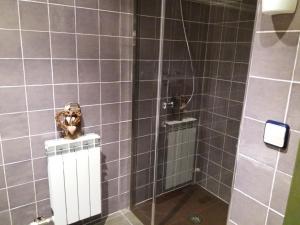 リベス・デ・フレセルにあるEl Pomerのバスルーム(シャワー、サルが棚に座るシャワー付)