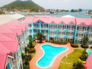 an aerial view of a resort with a swimming pool at Bay Gardens Marina Haven in Gros Islet