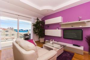 Televízia a/alebo spoločenská miestnosť v ubytovaní Apartments Barba