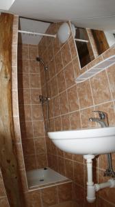 Koupelna v ubytování Penzion U Haničky
