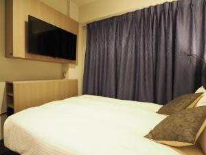 a hotel room with a bed and a television at Haneda Inn in Tokyo