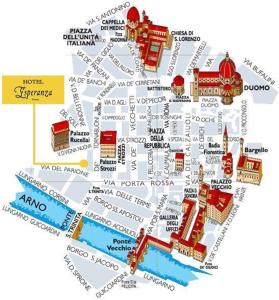 a map of paris with the attractions at Hotel Esperanza in Florence