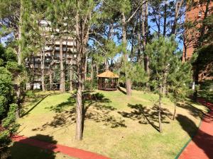 una vista aérea de un jardín con cenador en Complejo Arcobaleno, en Punta del Este