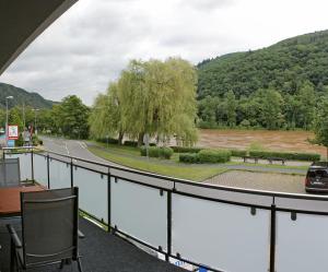 a view of a river from a balcony at Haus Josef Klotten in Klotten