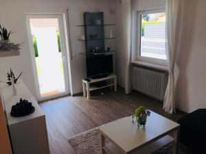 TV a/nebo společenská místnost v ubytování Apartment unterm Schloss