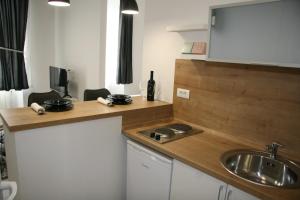 Kuchyň nebo kuchyňský kout v ubytování Stylish Apartment in City Center