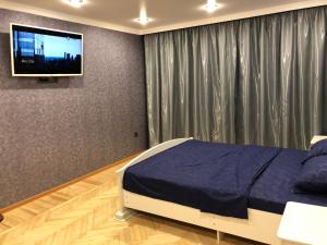 ウラジカフカスにあるОднокомнатная квартираのベッドルーム(ベッド1台、薄型テレビ付)