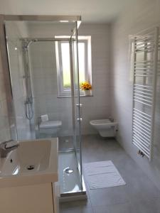 Koupelna v ubytování Sobe Meta