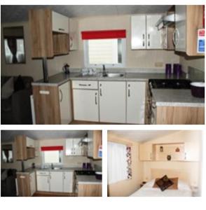 Kuchyň nebo kuchyňský kout v ubytování Take me to the beach at J&S caravan holidays Newquay Bay resort