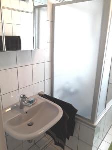 Ett badrum på Ferienwohnung im Rhein-Main Gebiet nahe Frankfurt, Rödermark