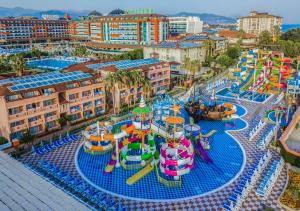 an aerial view of a water park with many water slides at Lonicera World - Ultra All Inclusive in Avsallar