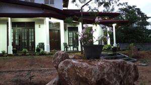 a house with a statue in front of it at Kottamba Yala Stay & Safari in Tissamaharama