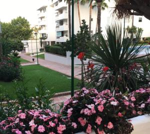 Vonkajšia záhrada v ubytovaní Carihuela Beach Pool Garage Wifi