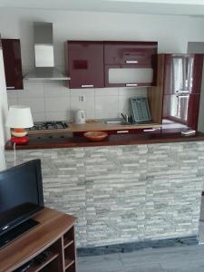Kuchyň nebo kuchyňský kout v ubytování Apartmani Marić