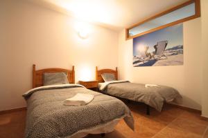 1 Schlafzimmer mit 2 Betten und einem Fenster in der Unterkunft Pont de Toneta 3,2 Ransol, Zona Grandvalira in Ransol