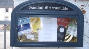 Certifikát, hodnocení, plakát nebo jiný dokument vystavený v ubytování Landgasthof Geiersmühle