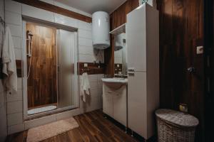 Koupelna v ubytování Apartman Vejama