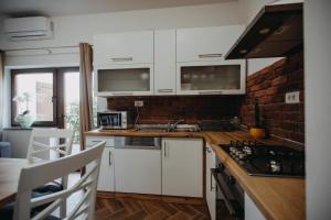 Kuchyň nebo kuchyňský kout v ubytování Apartman Vejama